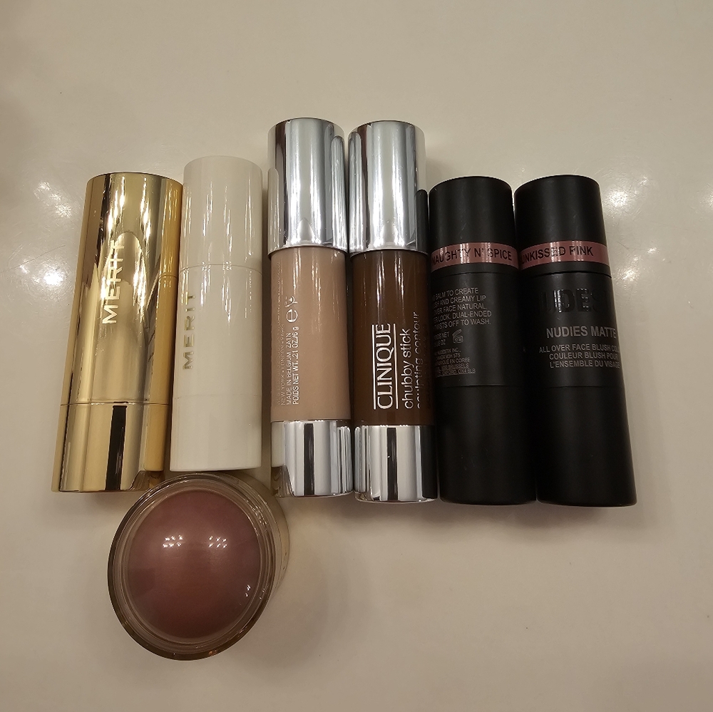 Nudestix, Merit, Clinique Cream Blush, Contour, highlight set